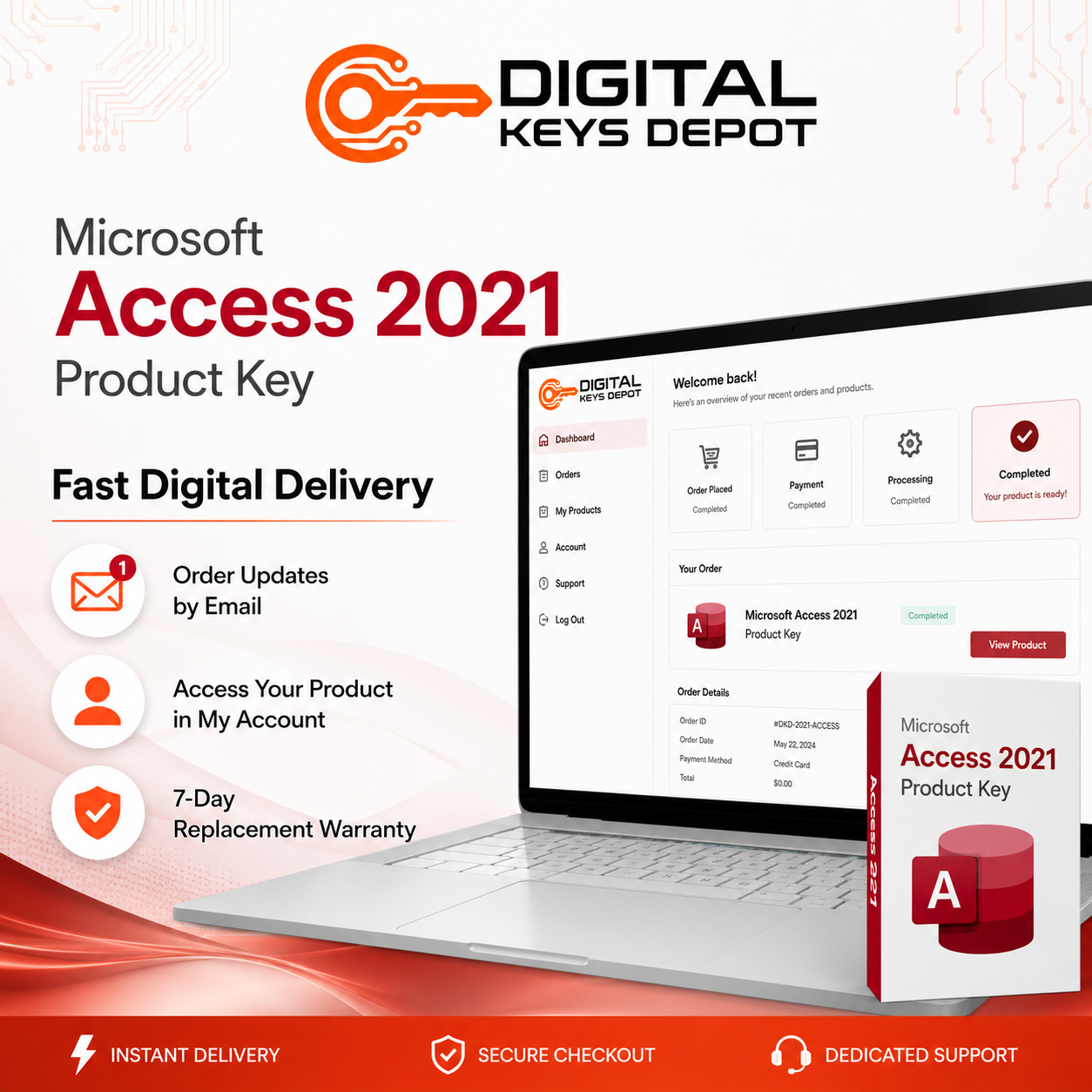 Microsoft Access 2021 digital delivery and 7-day replacement warranty