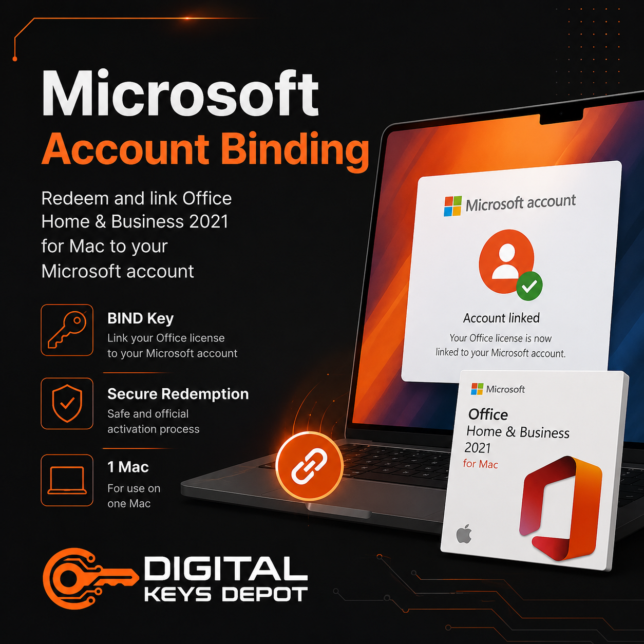Microsoft Account Binding – Redeem and Link Office 2021 for Mac to Your Account