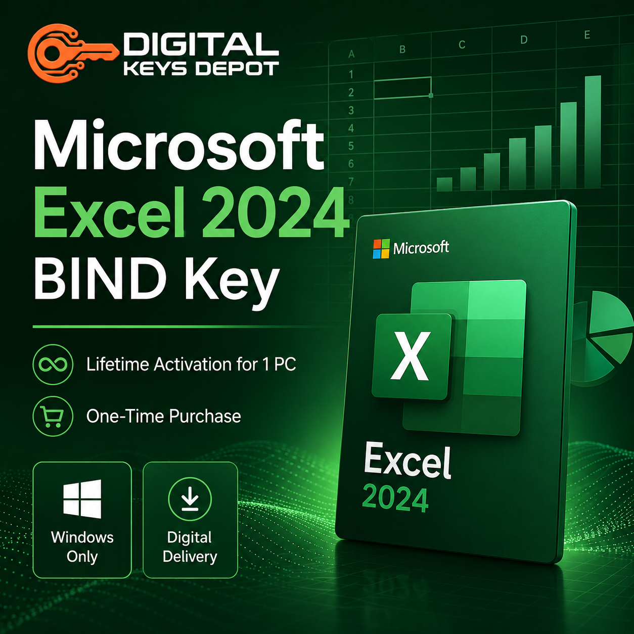 Microsoft Excel 2024 BIND Key – Lifetime Activation for 1 PC