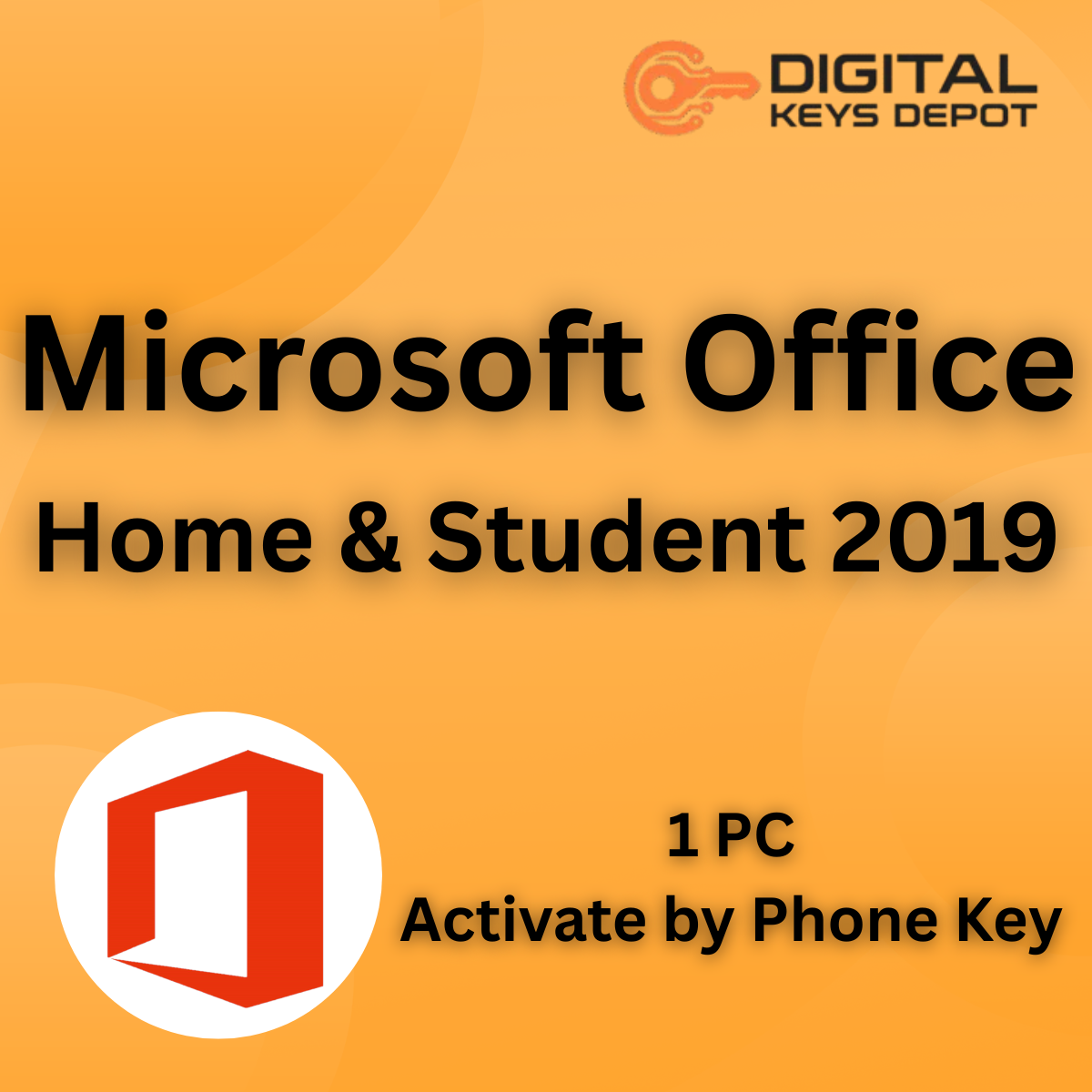 Microsoft Office Home and Student 2019 Phone Product Key 1 PC