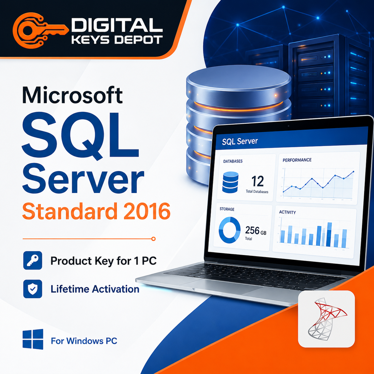 Microsoft SQL Server Standard 2016 Product Key for 1 Windows PC