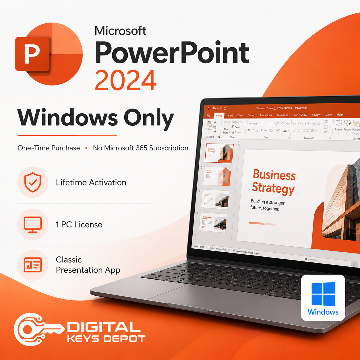 Windows Only – One-Time Purchase, No Microsoft 365 Subscription