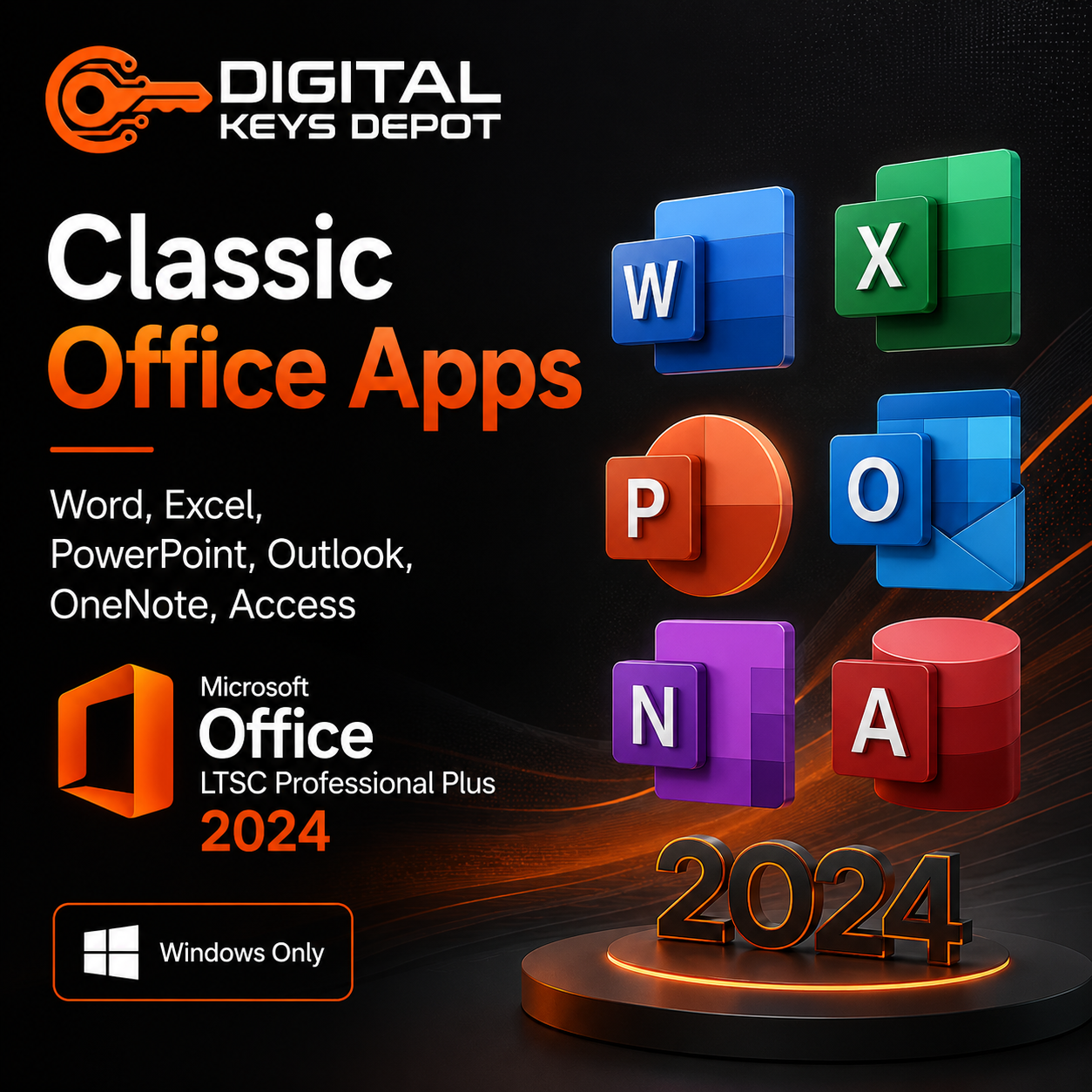 Classic Office Apps for Windows – Word, Excel, PowerPoint, Outlook, OneNote, Access