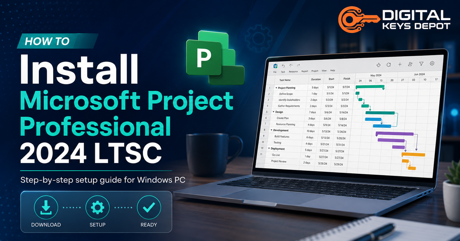 How to Install Microsoft Project Professional 2024 LTSC with Office Deployment Tool