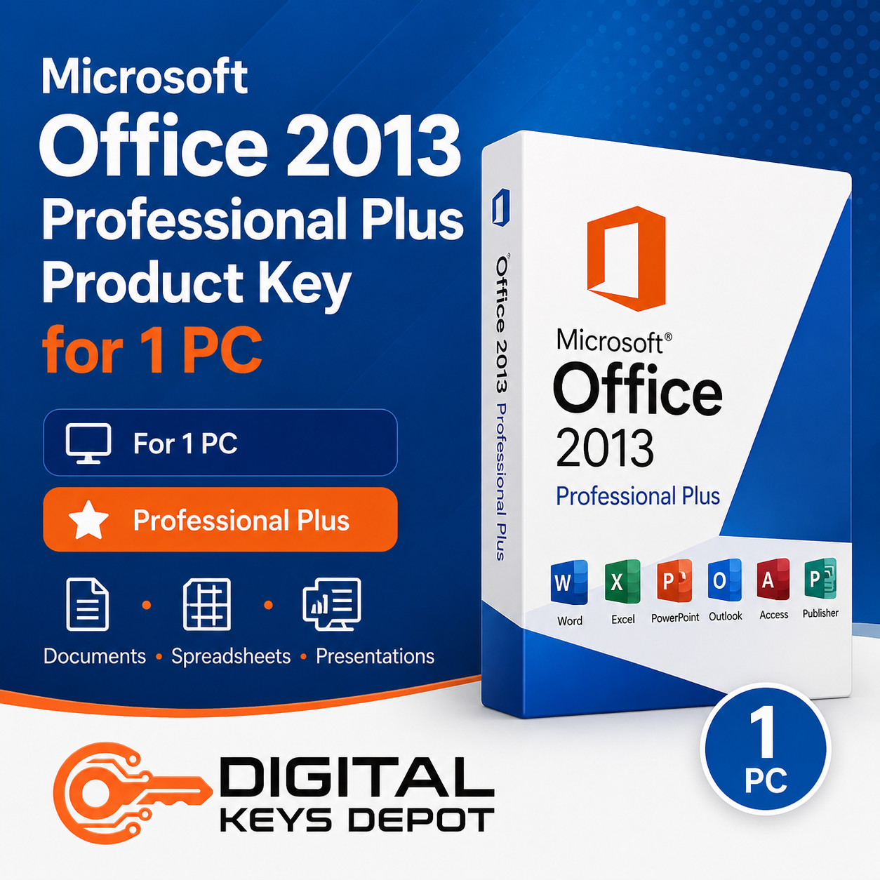 Microsoft Office 2013 Professional Plus Product Key for 1 PC