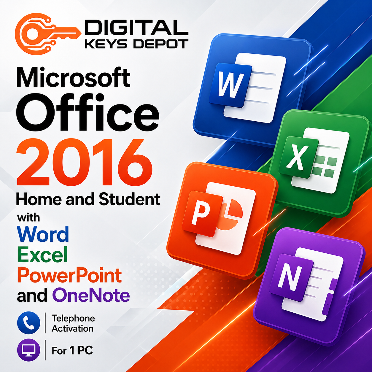 Microsoft Office 2016 Home and Student with Word Excel PowerPoint and OneNote