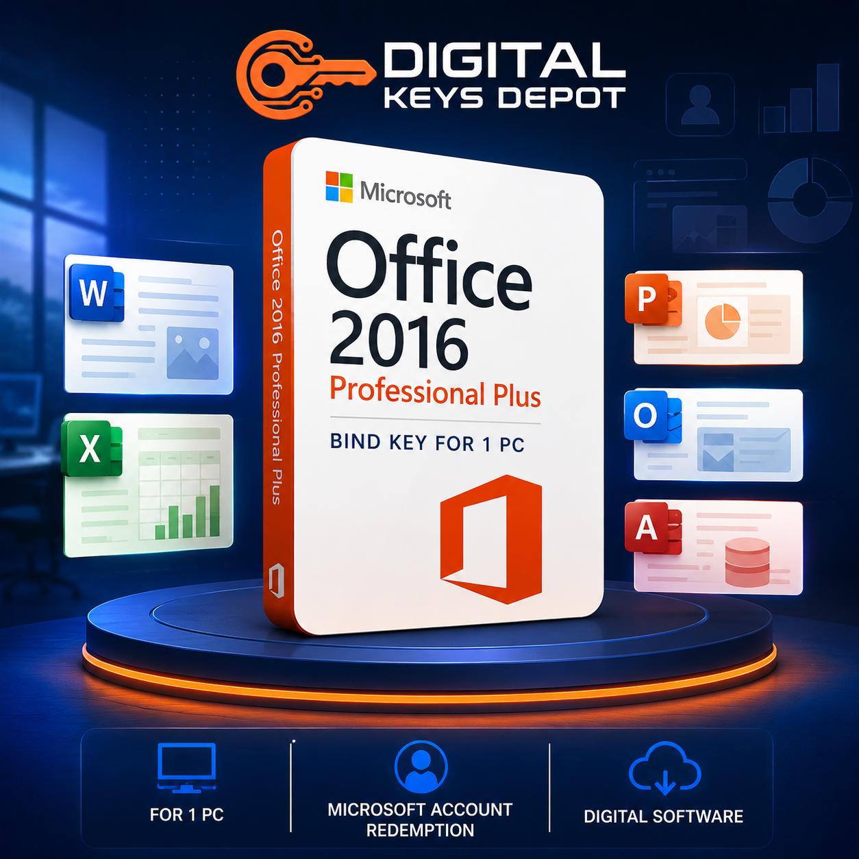 Microsoft Office 2016 Professional Plus BIND Key for 1 PC