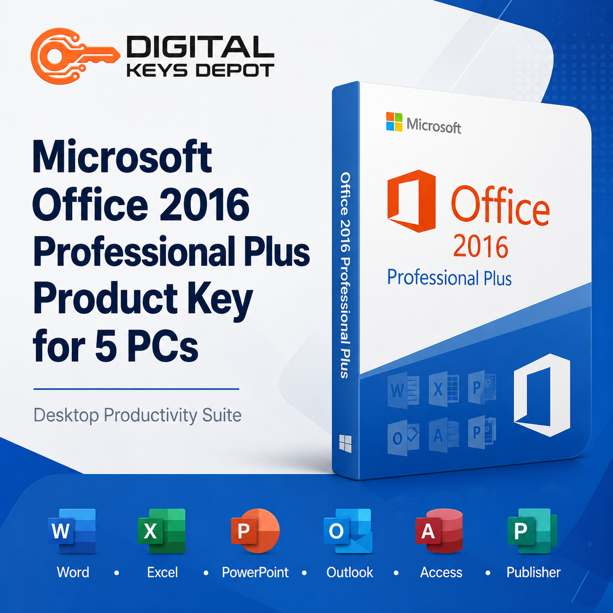 Microsoft Office 2016 Professional Plus Product Key for 5 PCs