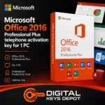 Microsoft Office 2016 Professional Plus telephone activation key for 1 PC