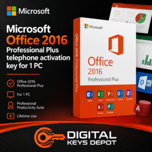 Microsoft Office 2016 Professional Plus telephone activation key for 1 PC