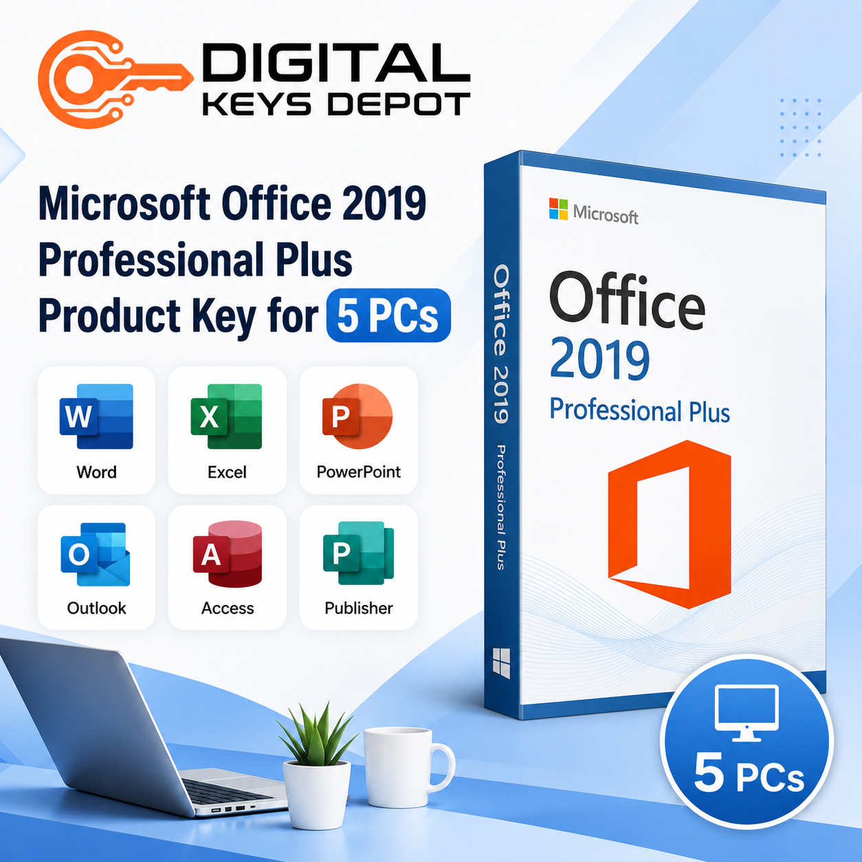 Microsoft Office 2019 Professional Plus Product Key for 5 PCs