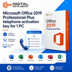 Microsoft Office 2019 Professional Plus telephone activation key for 1 PC