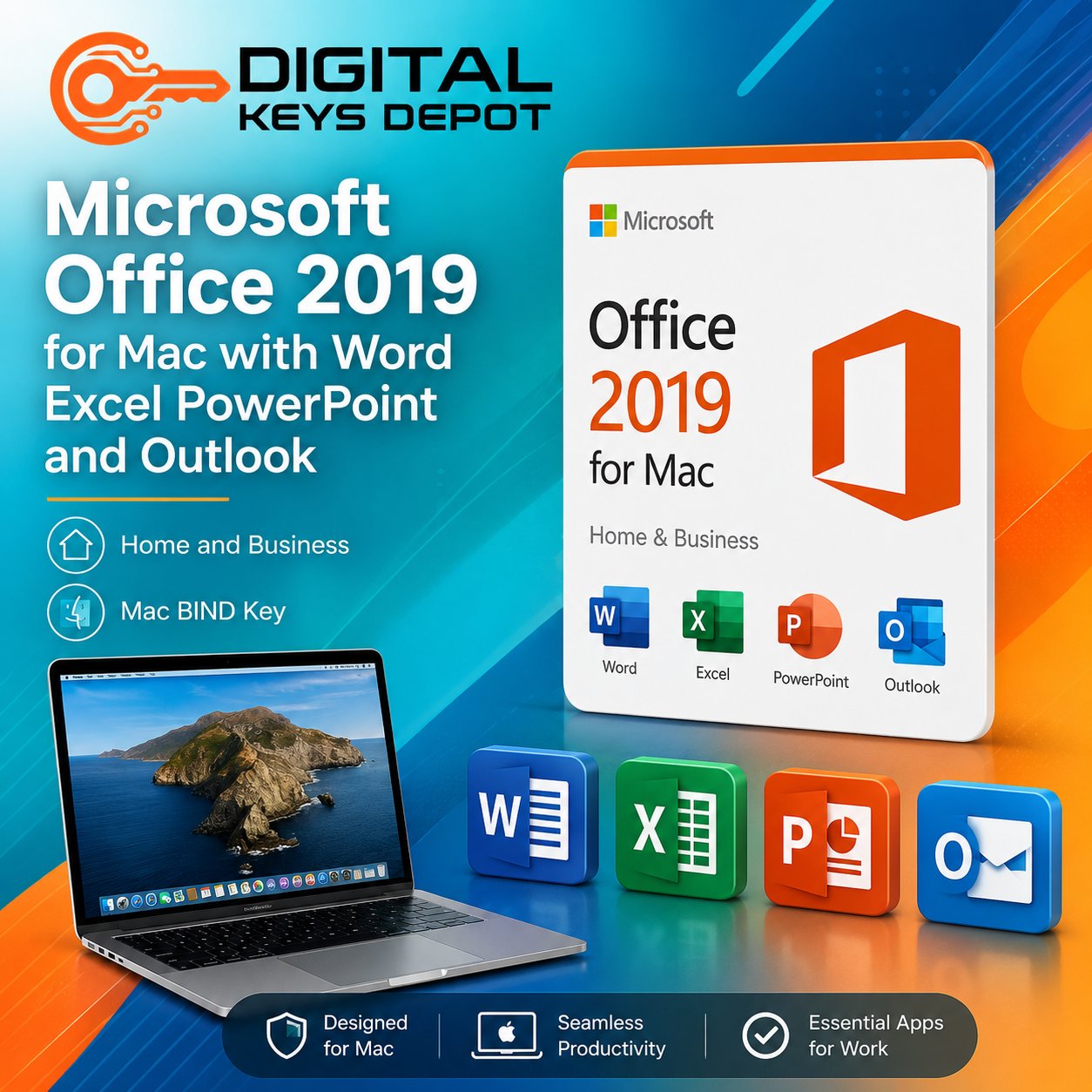 Microsoft Office 2019 for Mac with Word Excel PowerPoint and Outlook