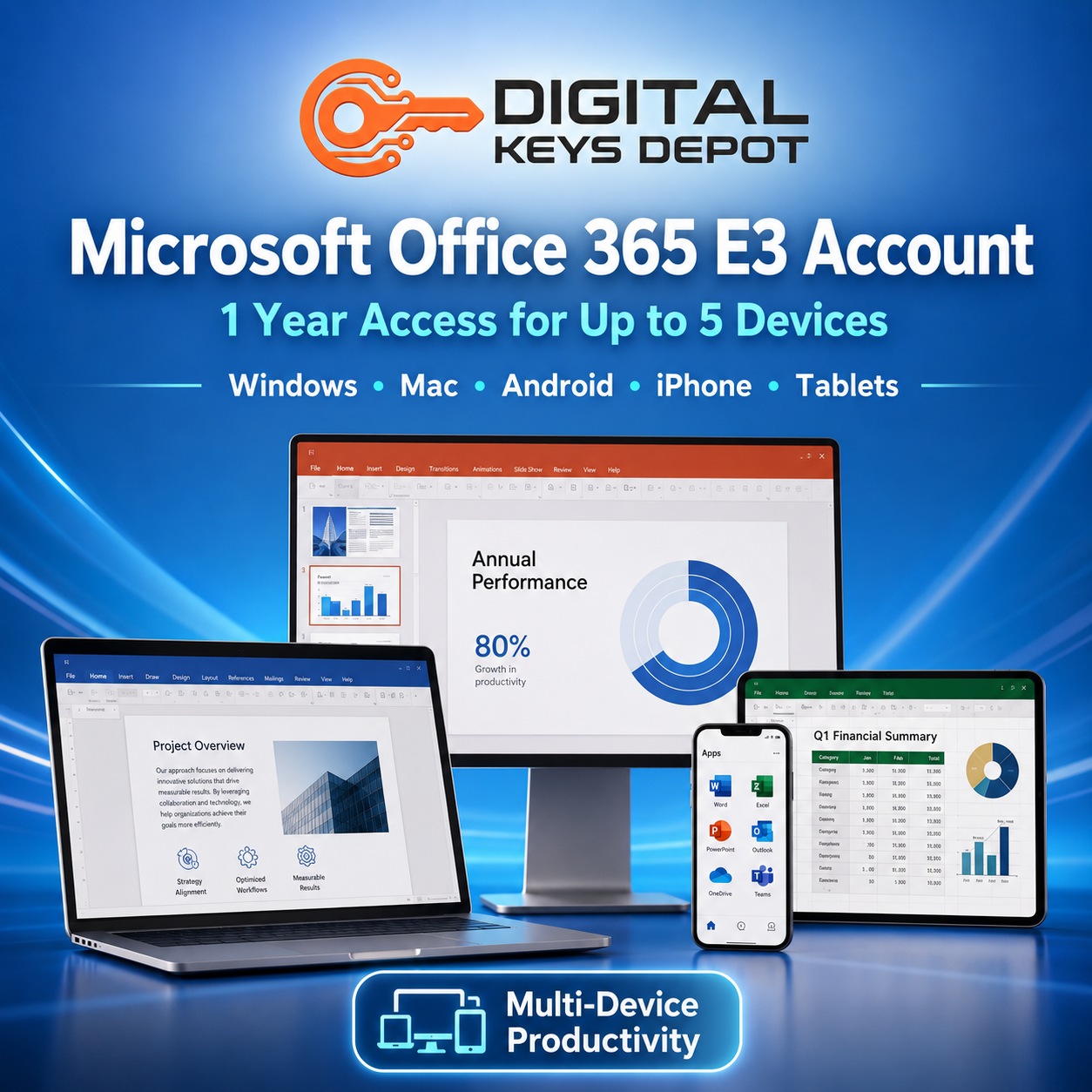 Microsoft Office 365 E3 Account 1 year access for up to 5 devices Microsoft Office 365 E3 Account 1 year access for up to 5 devices