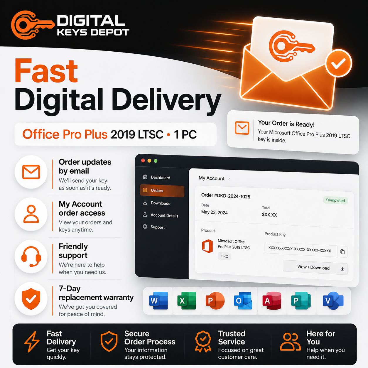 Microsoft Office Pro Plus 2019 LTSC digital delivery and 7-day replacement warranty