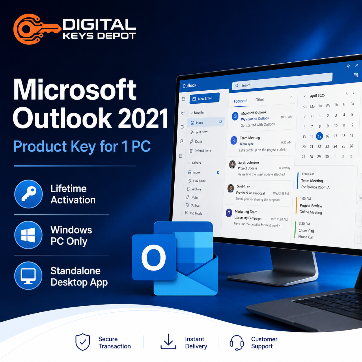 Microsoft Outlook 2021 Product Key for 1 Windows PC