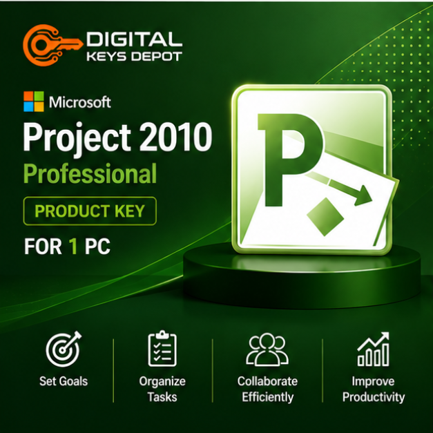 Microsoft Project 2010 Professional for 1 PC with Project logo and collaboration features