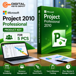 Microsoft Project 2010 Professional product key for 5 PCs