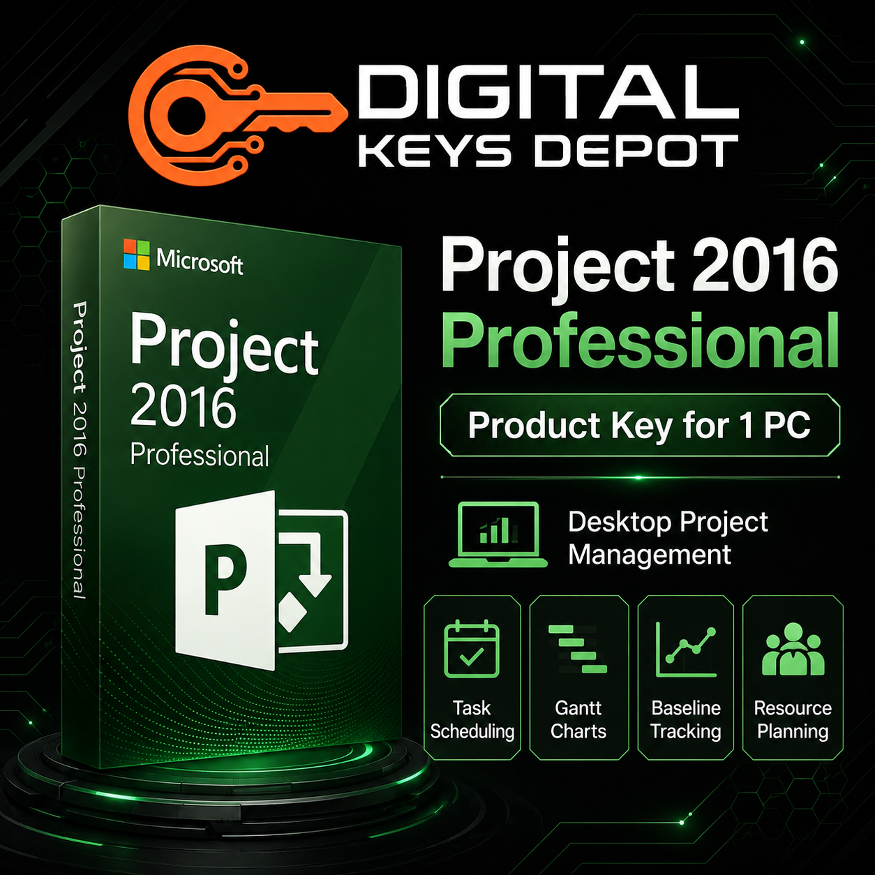 Microsoft Project 2016 Professional Product Key for 1 PC