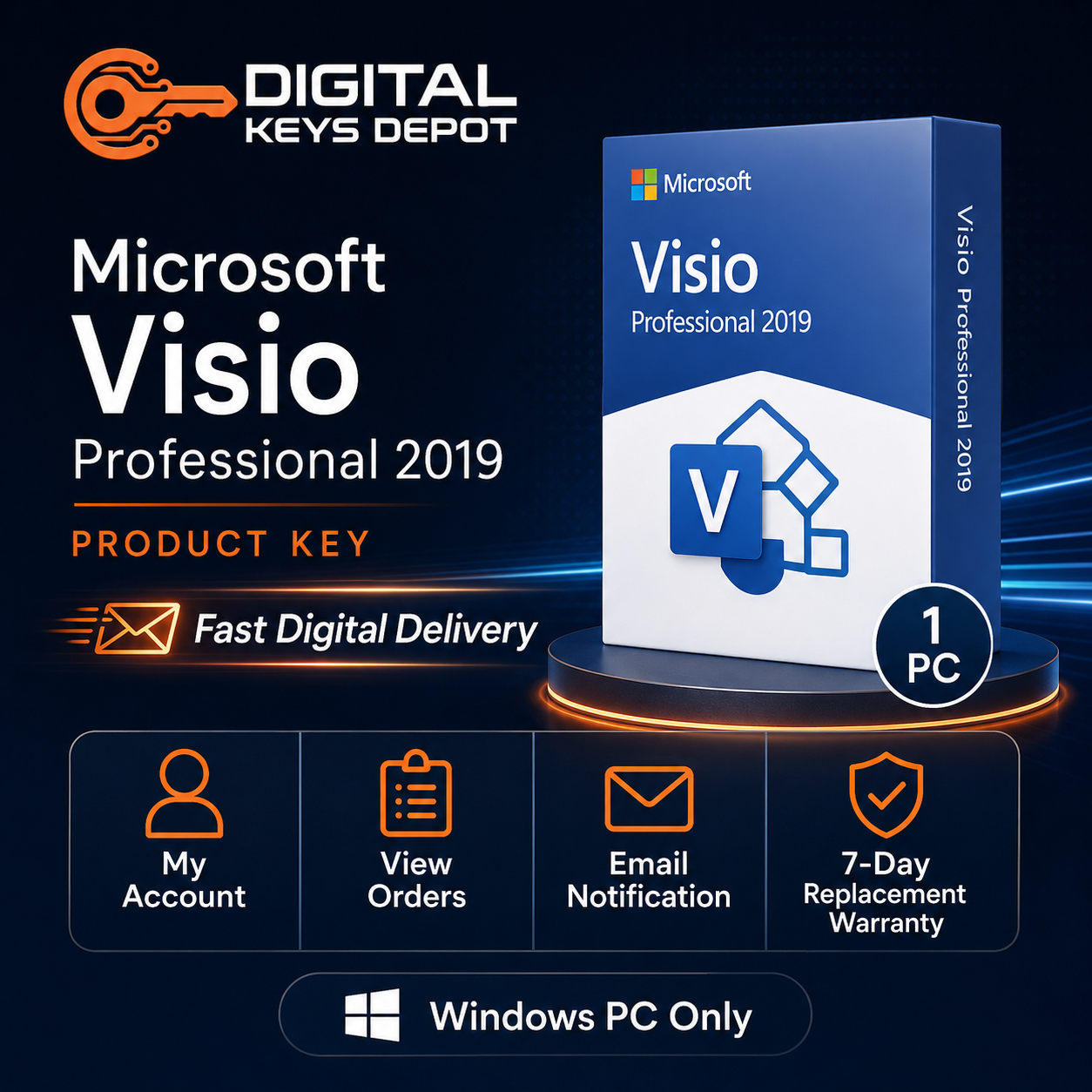 Microsoft Visio Professional 2019 digital delivery and 7-day replacement warranty Microsoft Visio Professional 2019 digital delivery and 7-day replacement warranty