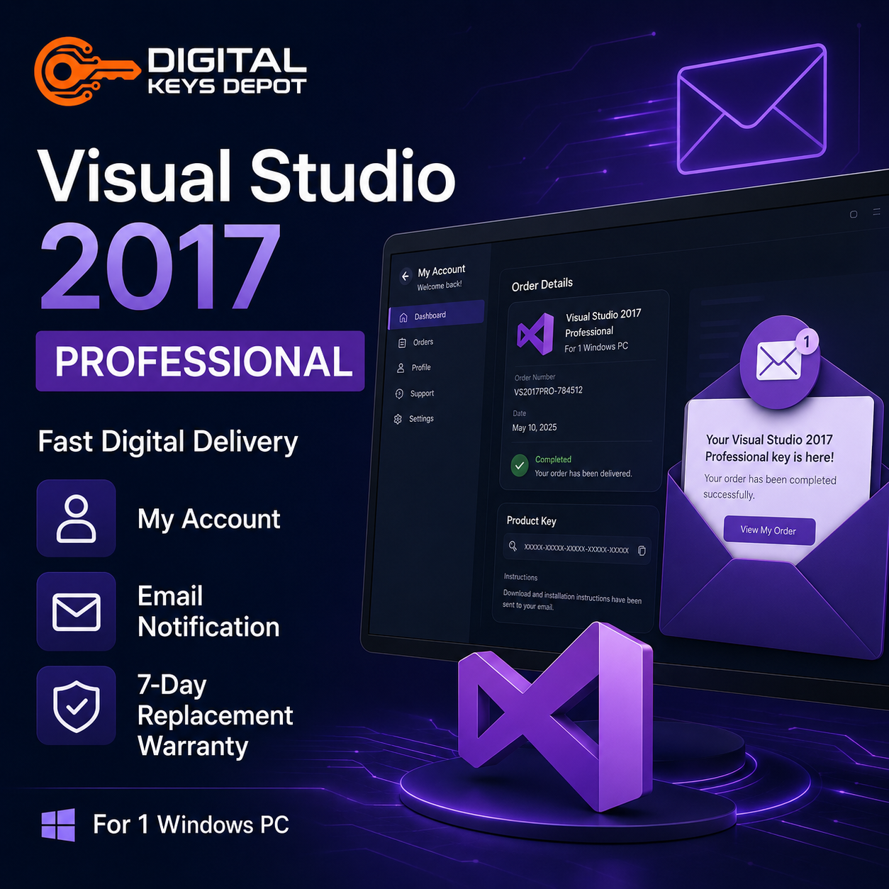 Microsoft Visual Studio 2017 Professional digital delivery and 7-day replacement warranty