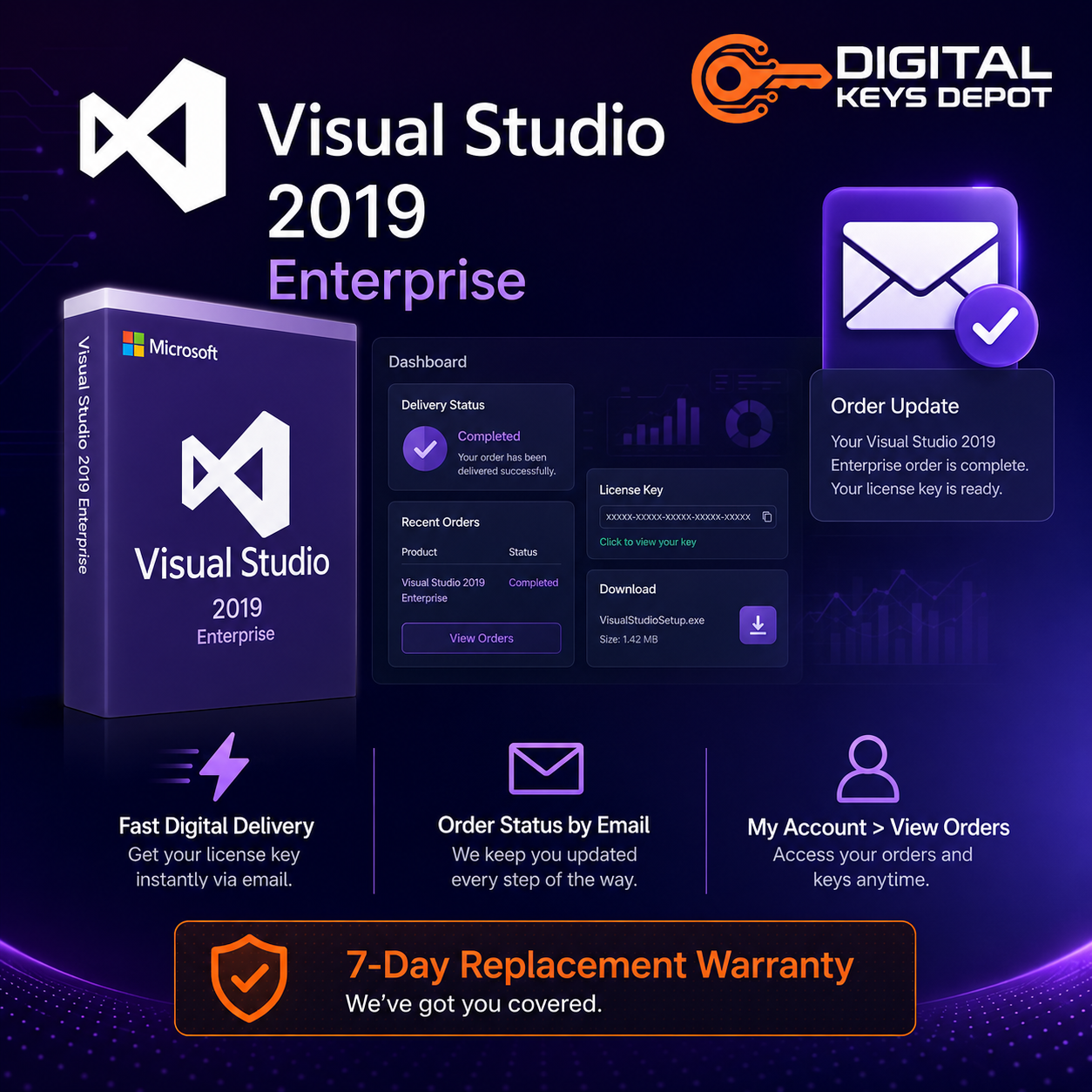 Microsoft Visual Studio 2019 Enterprise digital delivery and 7-day replacement warranty