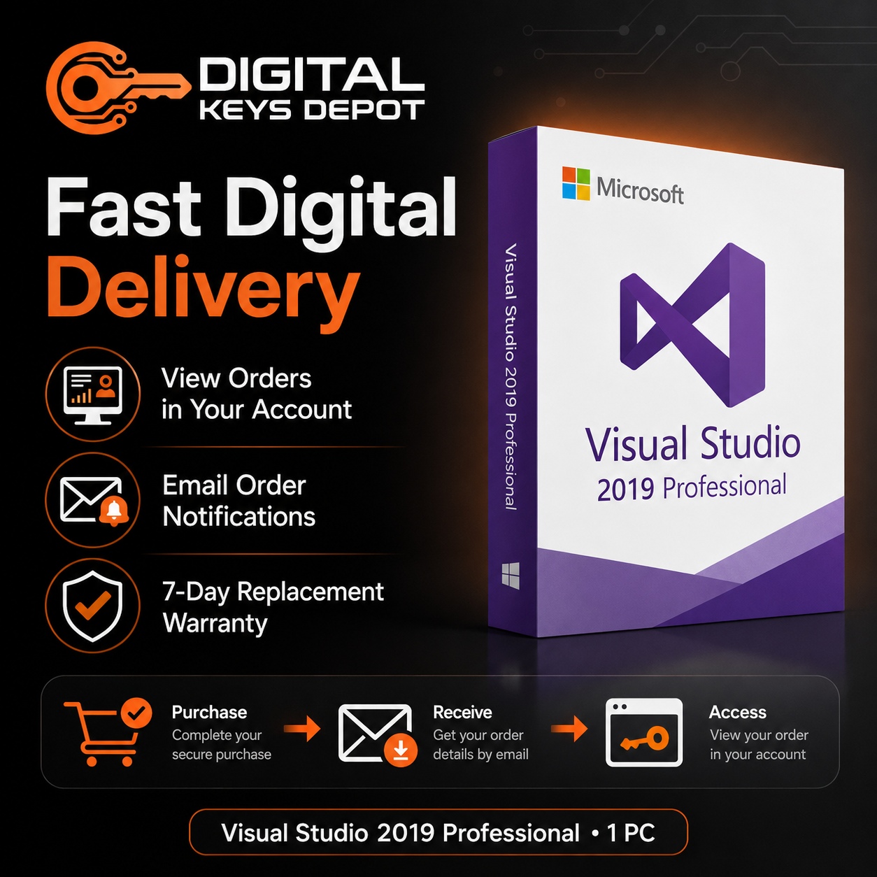 Microsoft Visual Studio 2019 Professional digital delivery and 7-day replacement warranty Microsoft Visual Studio 2019 Professional digital delivery and 7-day replacement warranty