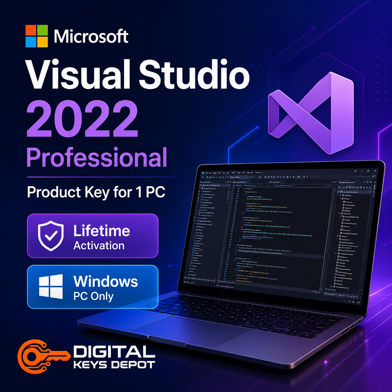 Microsoft Visual Studio 2022 Professional Product Key for 1 Windows PC
