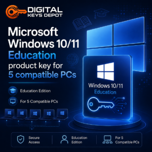 Microsoft Windows 10 11 Education product key for 5 compatible PCs