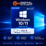 Microsoft Windows 10/11 Home N Product Key Retail Online for 5 compatible PCs