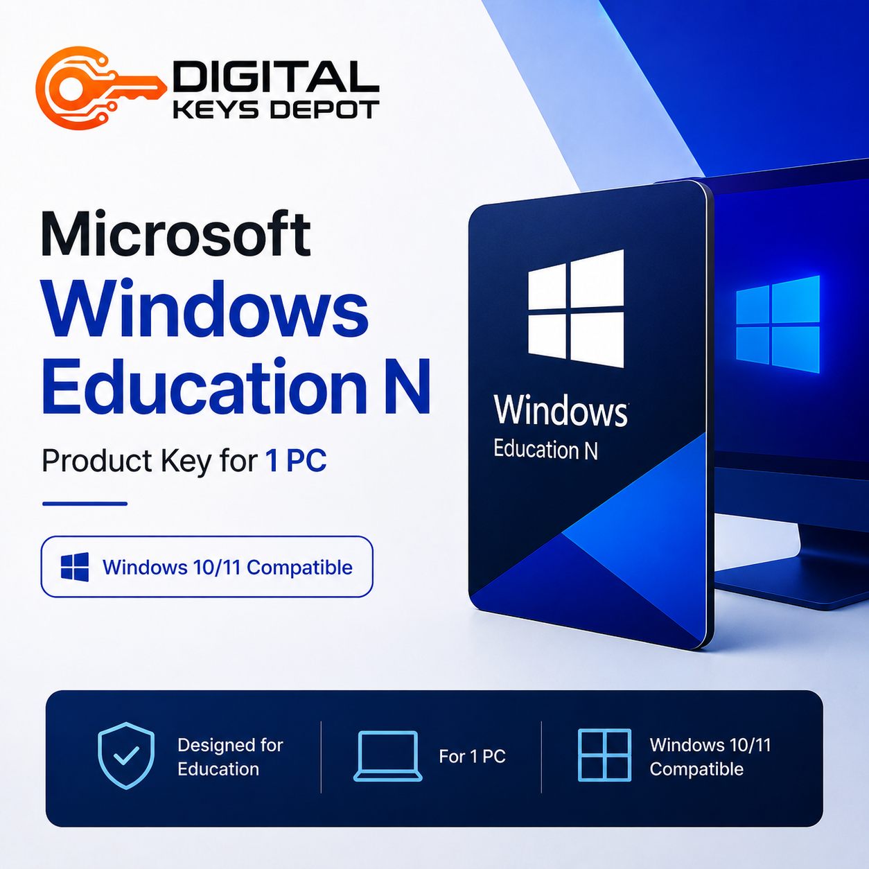 Microsoft Windows Education N product key for 1 PC