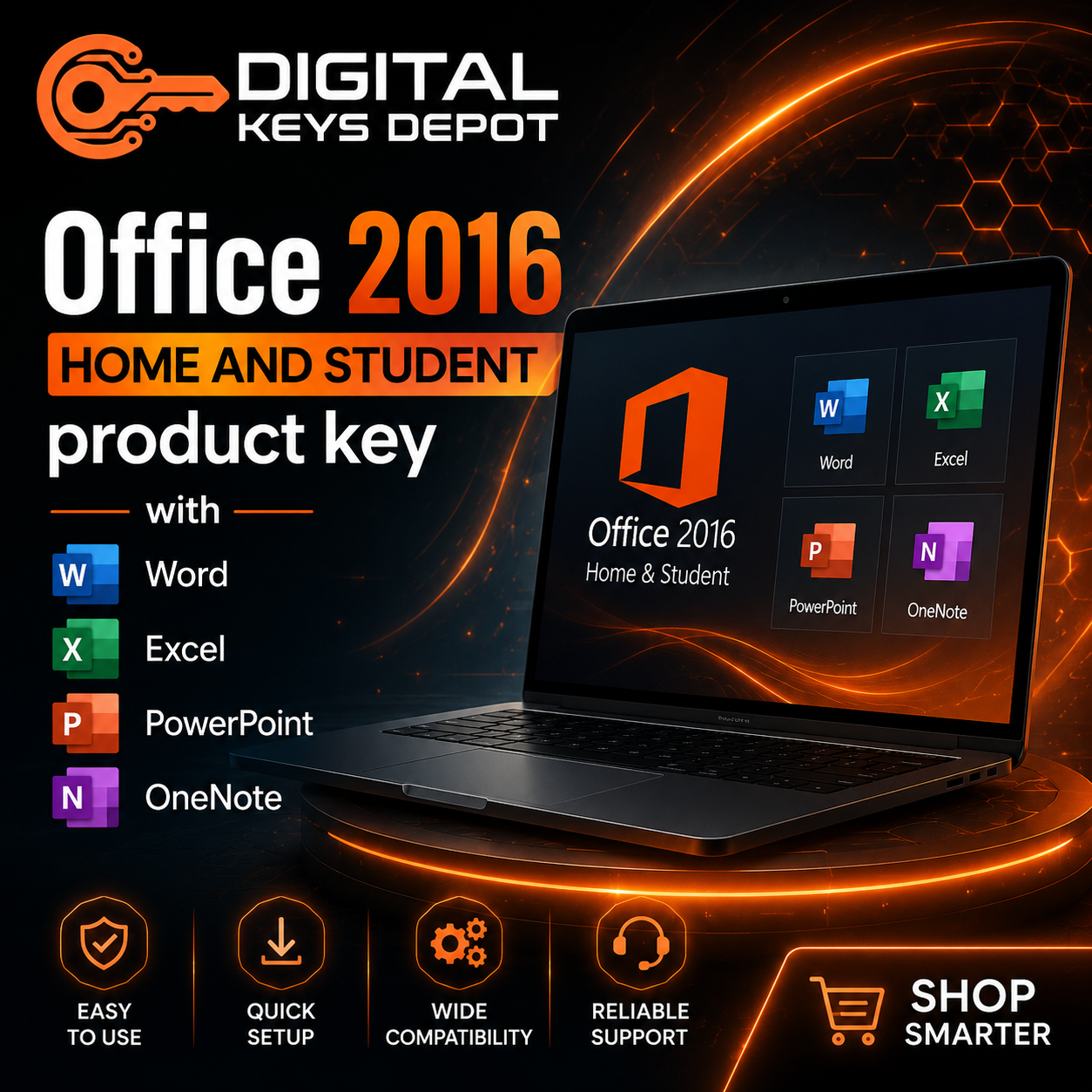 Office 2016 Home Student product key with Word Excel PowerPoint and OneNote