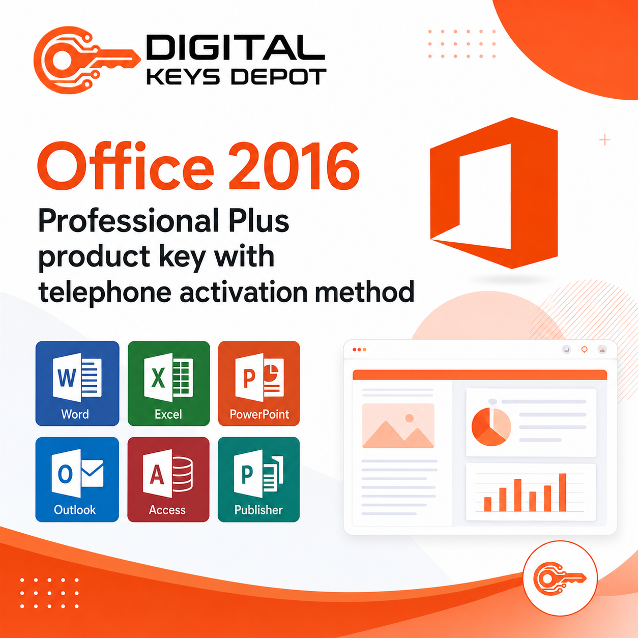 Office 2016 Professional Plus product key with telephone activation method