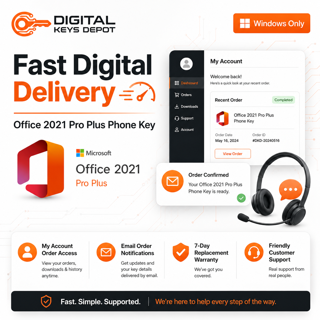 Office 2021 Pro Plus Phone Key digital delivery and 7-day replacement warranty