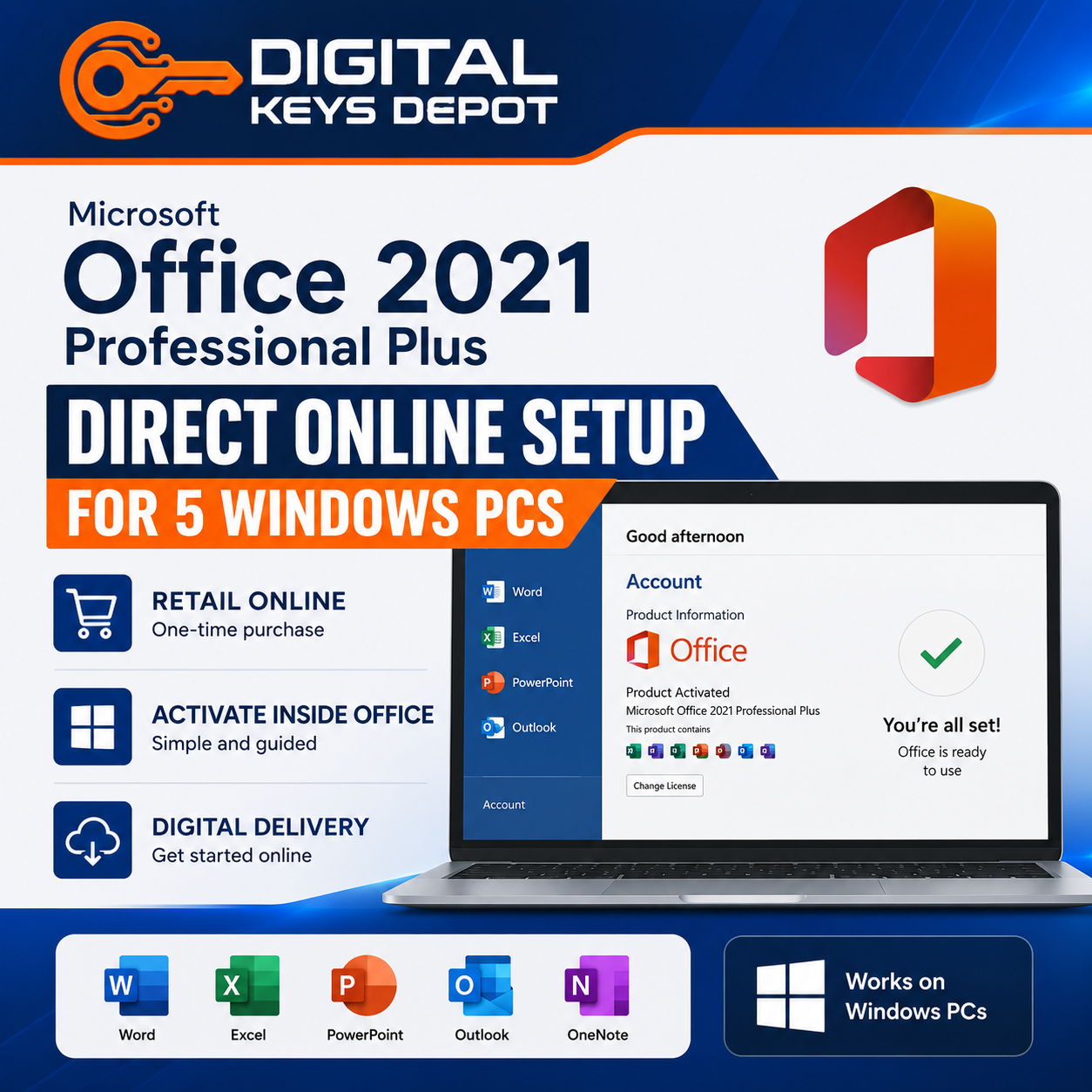 Office 2021 Pro Plus key direct online activation