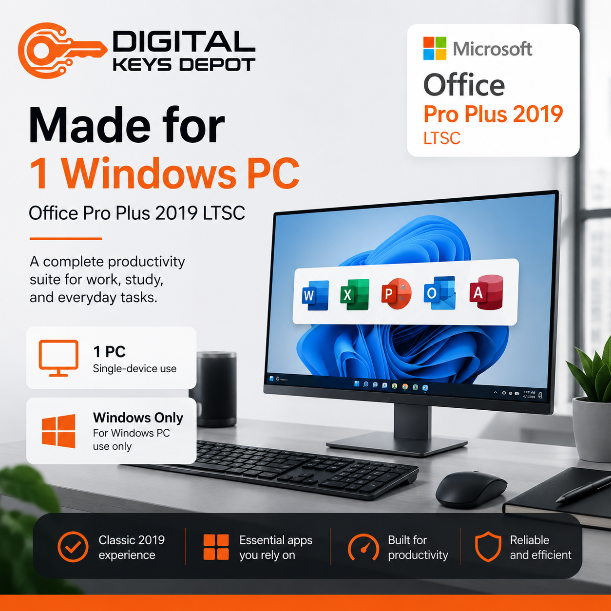 Office Pro Plus 2019 LTSC a complete productivity suite for work, study, and everyday tasks