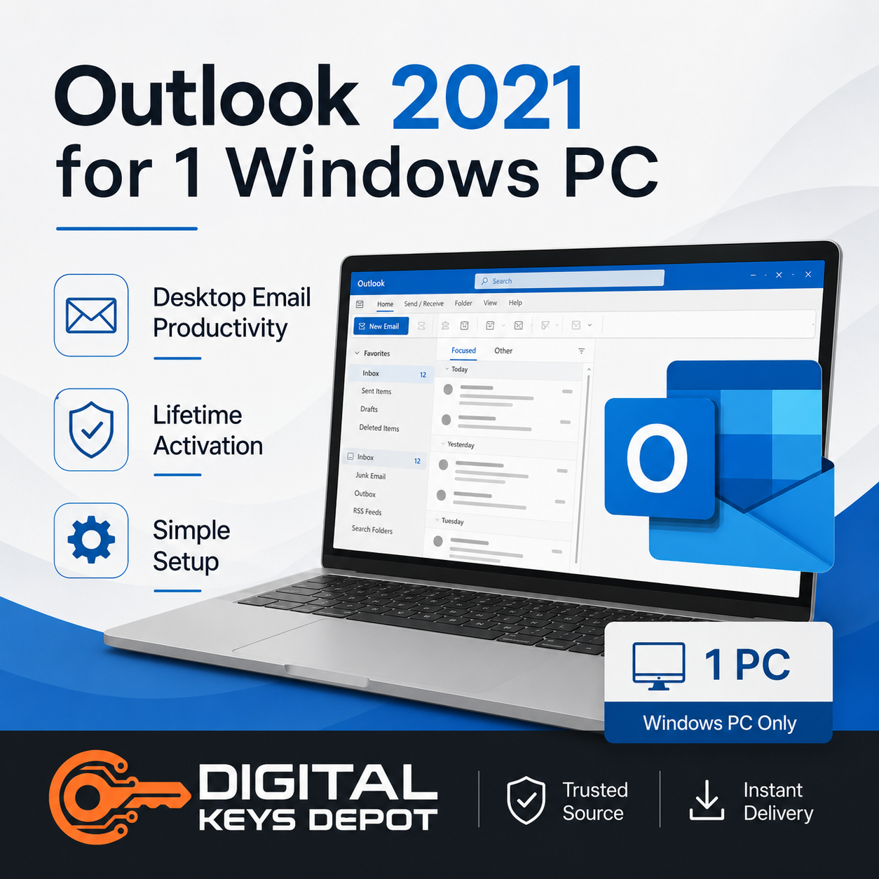 Outlook 2021 standalone productivity app for one Windows PC