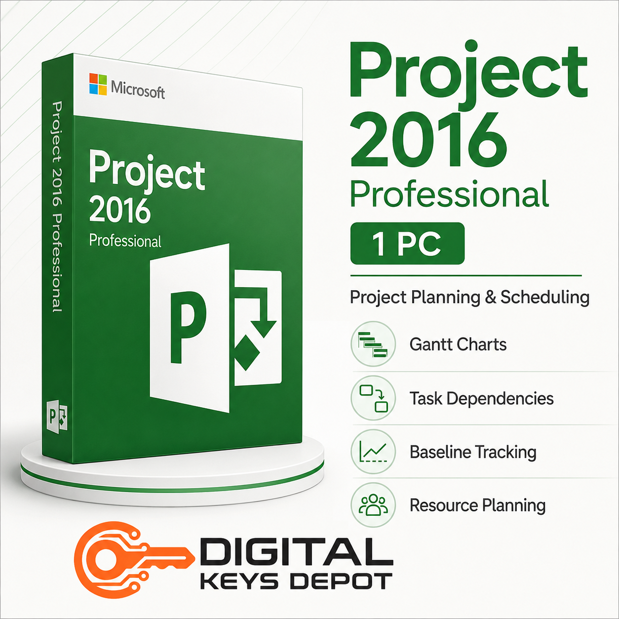 Project 2016 Professional software key for one compatible PC