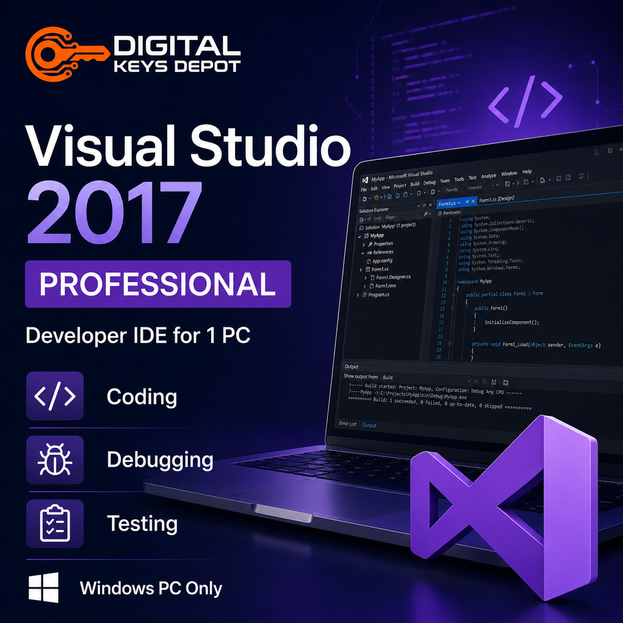 Visual Studio 2017 Professional developer IDE for coding debugging and testing