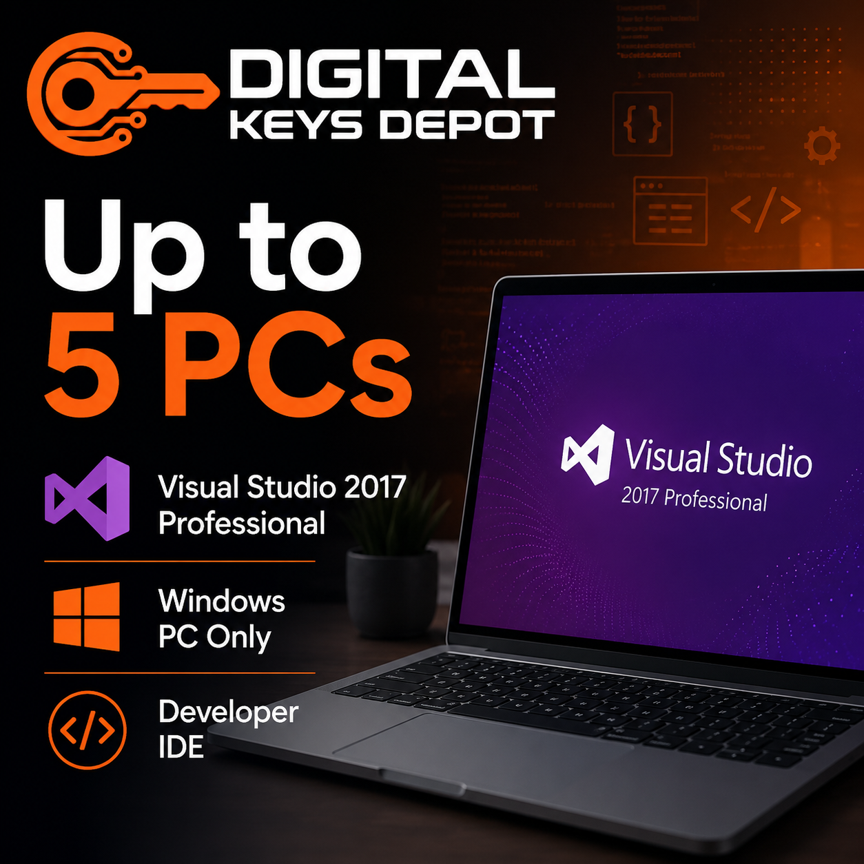 Visual Studio 2017 Professional development tools for up to 5 Windows PCs Visual Studio 2017 Professional development tools for up to 5 Windows PCs