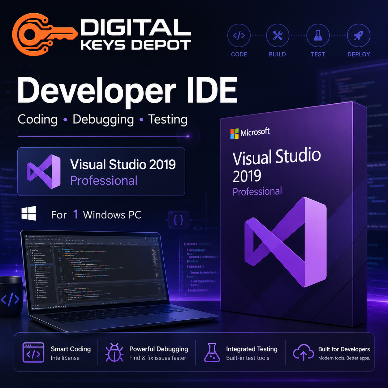 Visual Studio 2019 Professional developer IDE for coding debugging and testing Visual Studio 2019 Professional developer IDE for coding debugging and testing