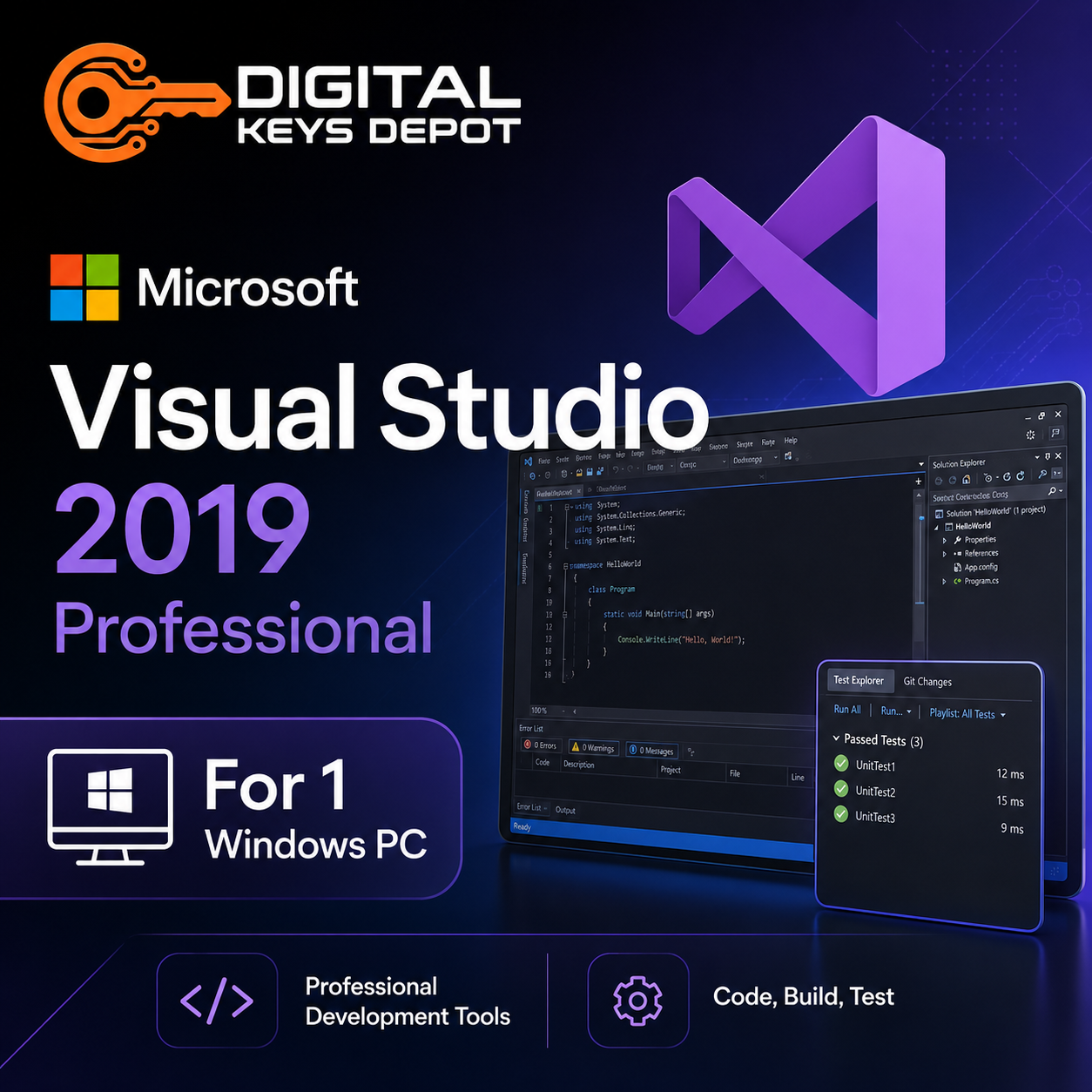 Visual Studio 2019 Professional development tools for 1 Windows PC Visual Studio 2019 Professional development tools for 1 Windows PC