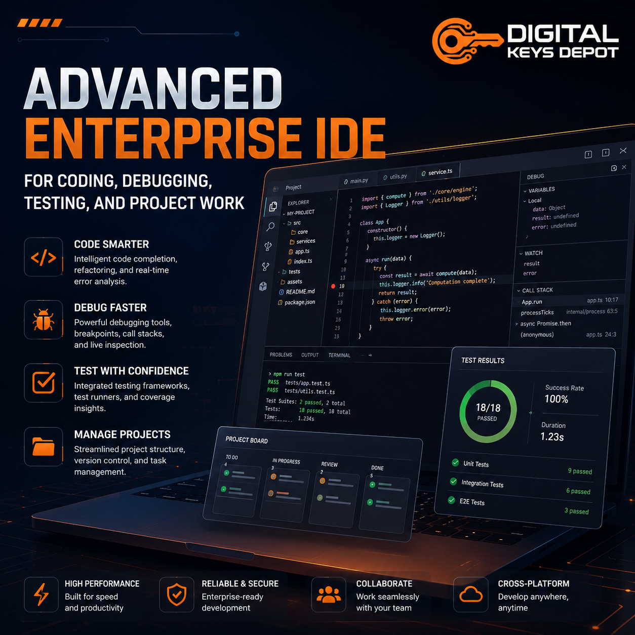 Visual Studio 2026 Enterprise advanced developer IDE for coding debugging and testing