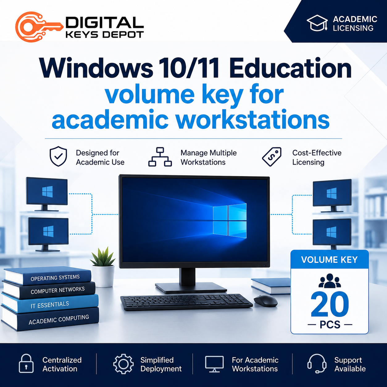 Windows 10/11 Education volume key for academic workstations