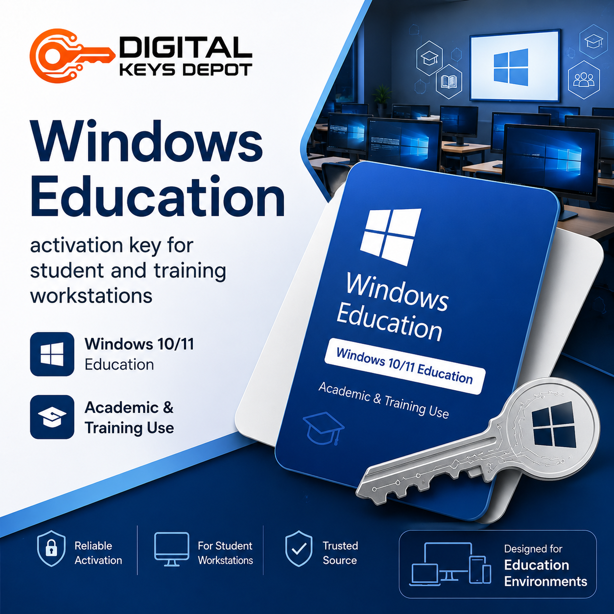 Windows Education activation key for student and training workstations