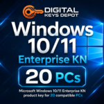 Microsoft Windows 10/11 Enterprise KN product key for 20 compatible PCs