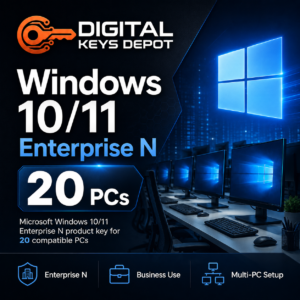 Microsoft Windows 10/11 Enterprise N product key for 20 compatible PCs