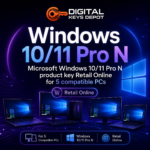 Microsoft Windows 10/11 Pro N product key Retail Online for 5 compatible PCs