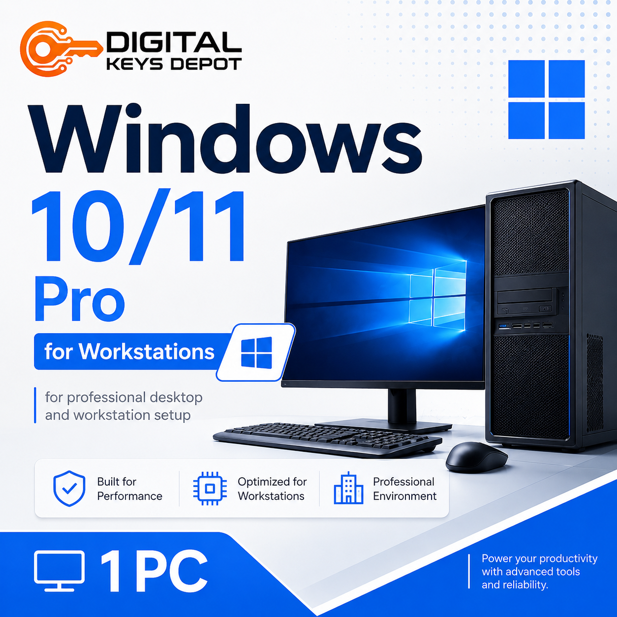 Microsoft Windows 10/11 Pro for Workstations key for professional desktop and workstation setup