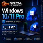 Microsoft Windows 10/11 Pro telephone activation key for 1 PC